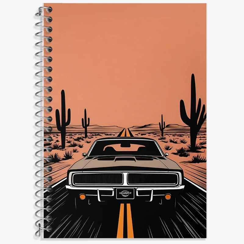 دفتر زبان 50 برگ خندالو مدل سه خط طرح ماشین کلاسیک کد F10639