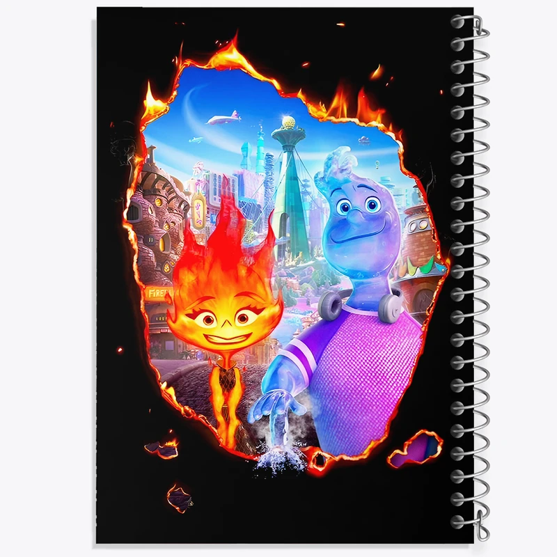 دفتر مشق 50 برگ خندالو طرح بنیادین (Elemental) کد F9813