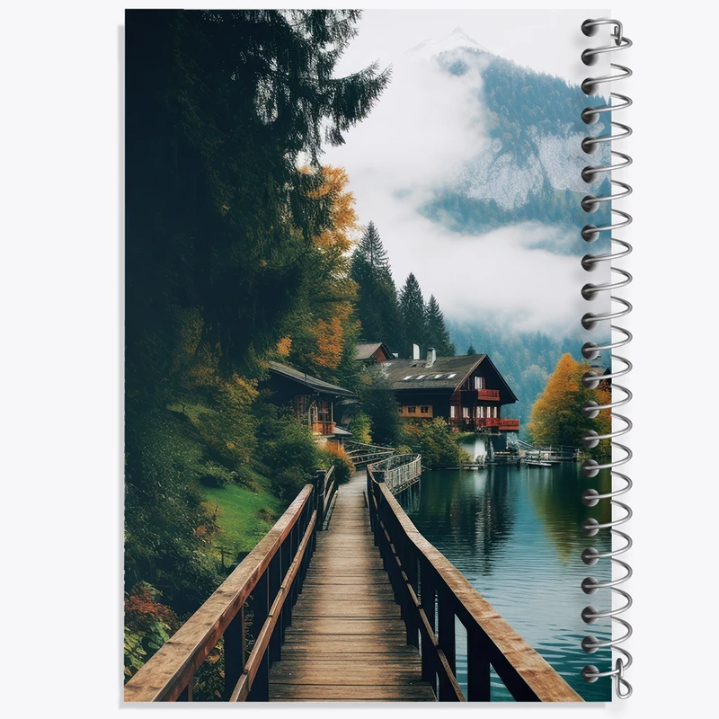 دفتر مشق 100 برگ خندالو طرح منظره طبیعت کد F3555