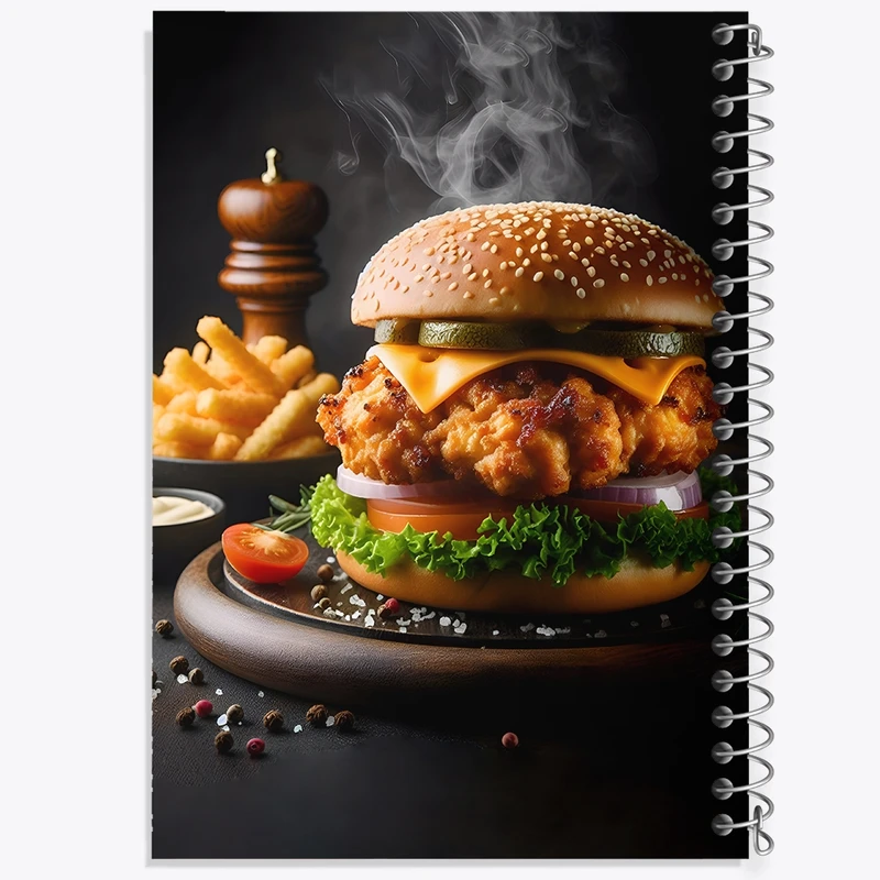 دفتر ژورنال نویسی 50 برگ خندالو مدل نقطه ای طرح همبرگر کد F10587