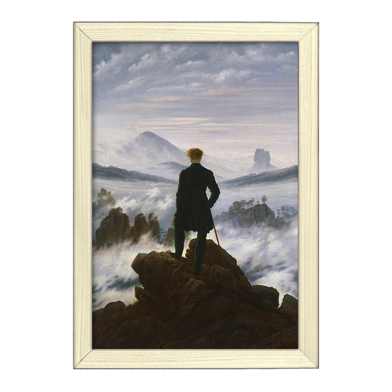 تابلو خندالو طرح نقاشی سرگردان بر فراز دریای مه اثر کاسپار دیوید فردریش کد F12494