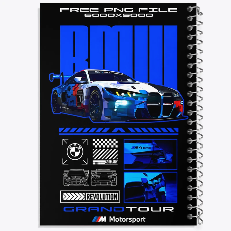 دفتر مشق 50 برگ خندالو طرح بی ام دبلیو (BMW) کد F13736