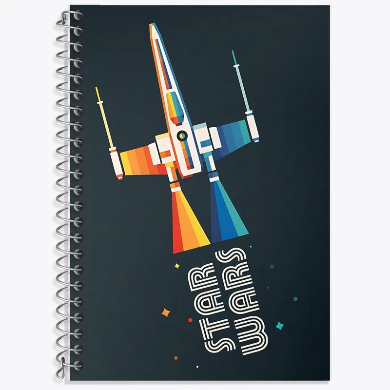 دفتر زبان 50 برگ خندالو مدل دو خط طرح جنگ ستارگان (Star Wars) کد F10496