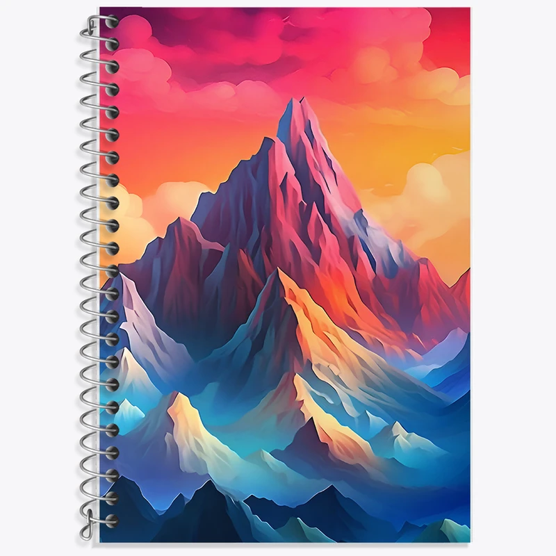 دفتر زبان 50 برگ خندالو مدل دو خط طرح منظره کوه کد F9959