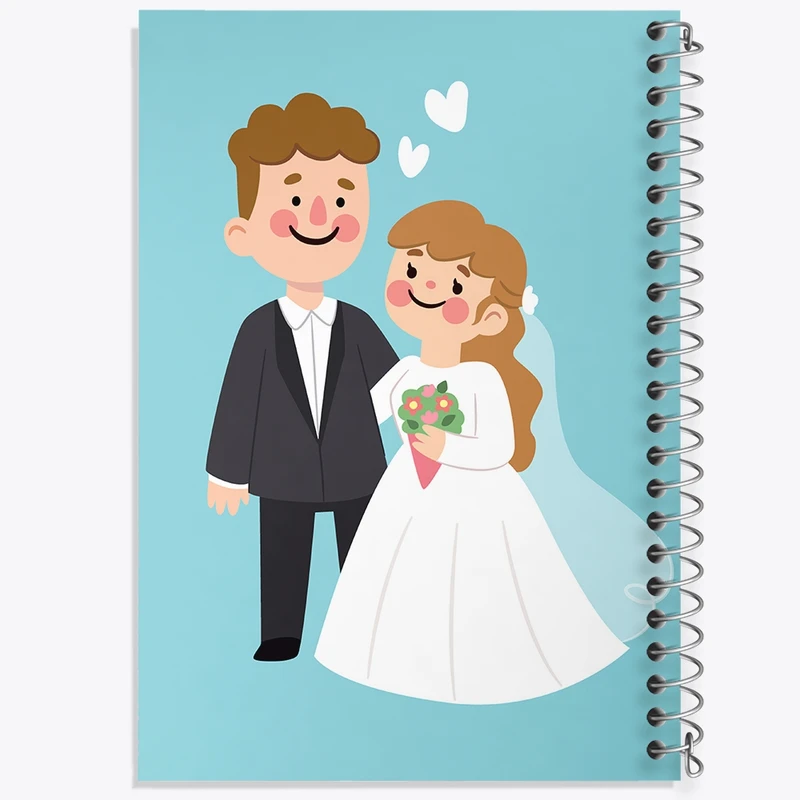 دفتر طراحی 50 برگ خندالو طرح عروس و داماد کد 29628