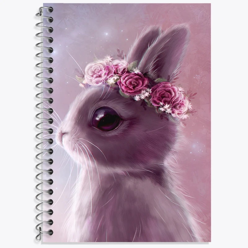 دفتر زبان 50 برگ خندالو مدل سه خط طرح خرگوش کیوت کد N8045