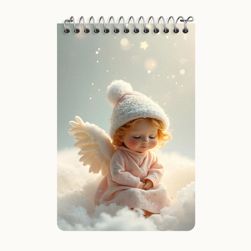 دفتر یادداشت 50 برگ خندالو طرح فرشته ی کیوت کد F8260