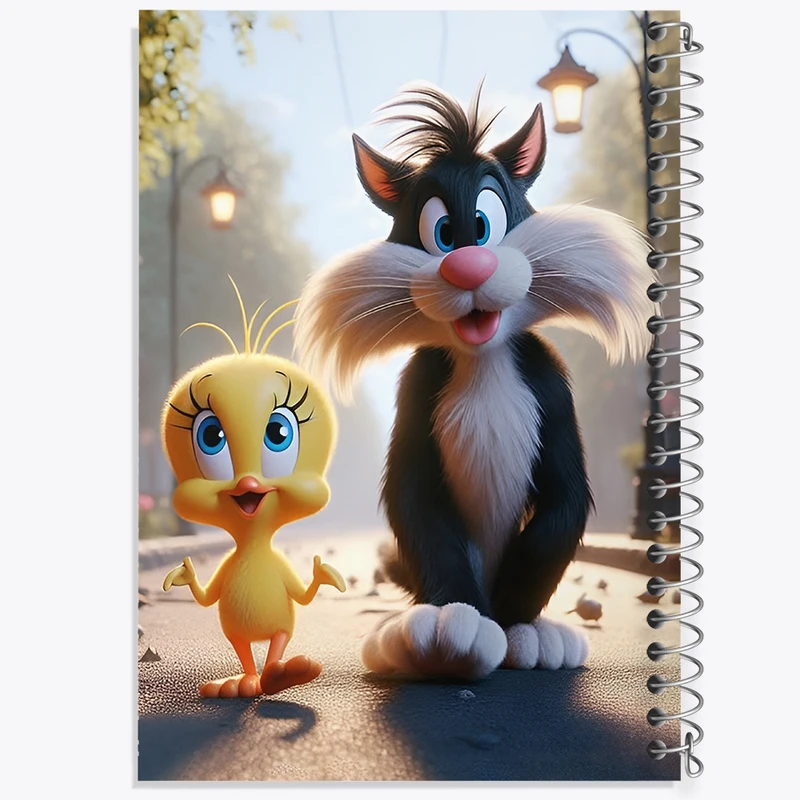 دفتر طراحی 50 برگ خندالو طرح سیلوستر و توئیتی کد F10674