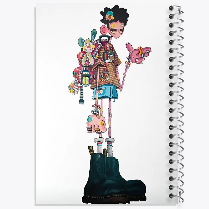 دفتر طراحی 50 برگ خندالو طرح پسرانه کد F4171