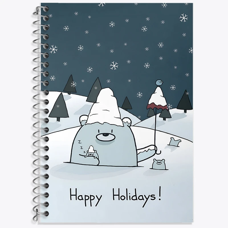 دفتر زبان 50 برگ خندالو مدل سه خط طرح Happy Holidays کد F8700