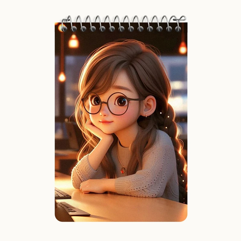 دفتر یادداشت 50 برگ خندالو طرح دخترانه کد F3129