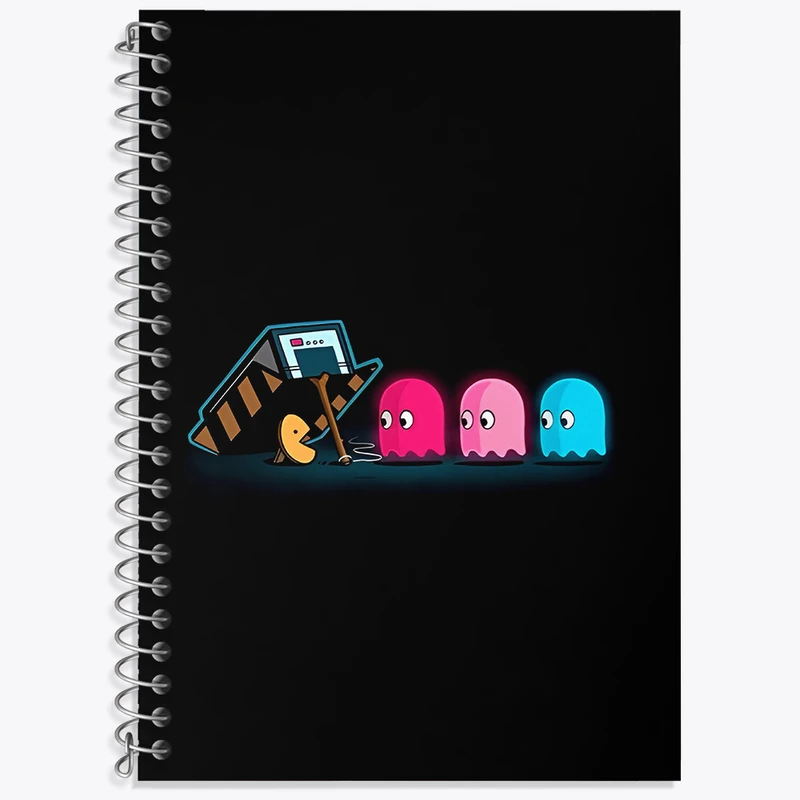 دفتر زبان دوخط 50 برگ خندالو طرح پکمن (PAC-MAN) کد F3981