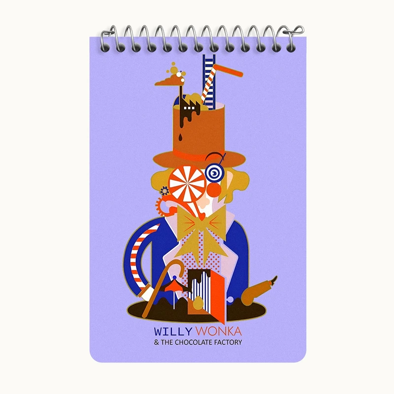دفتر یادداشت 50 برگ خندالو طرح ویلی وانکا (Willy Wonka) کد F8820