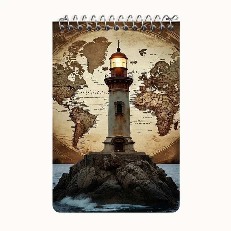 دفتر یادداشت 50 برگ خندالو طرح فانوس دریایی کد F13794