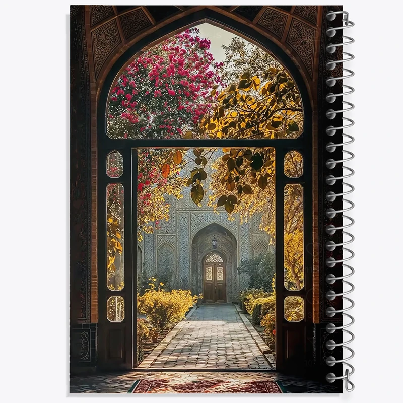 دفتر مشق 100 برگ خندالو طرح باغ ایرانی کد F10690