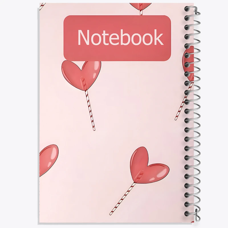 دفتر مشق 100 برگ خندالو طرح آبنبات قلبی کد N6659