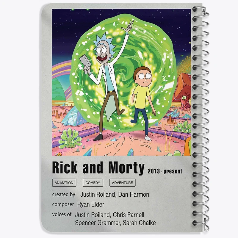 دفتر یادداشت 50 برگ خندالو طرح ریک و مورتی (Rick and Morty) کد F11463