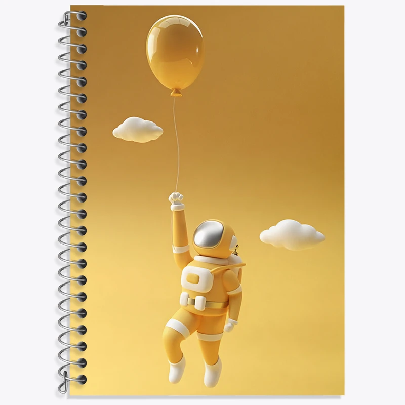 دفتر زبان دوخط 50 برگ خندالو طرح فضانورد کد N6777