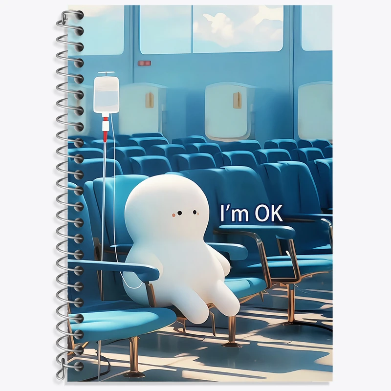 دفتر زبان دوخط 50 برگ خندالو طرح I'm ok کد N7310