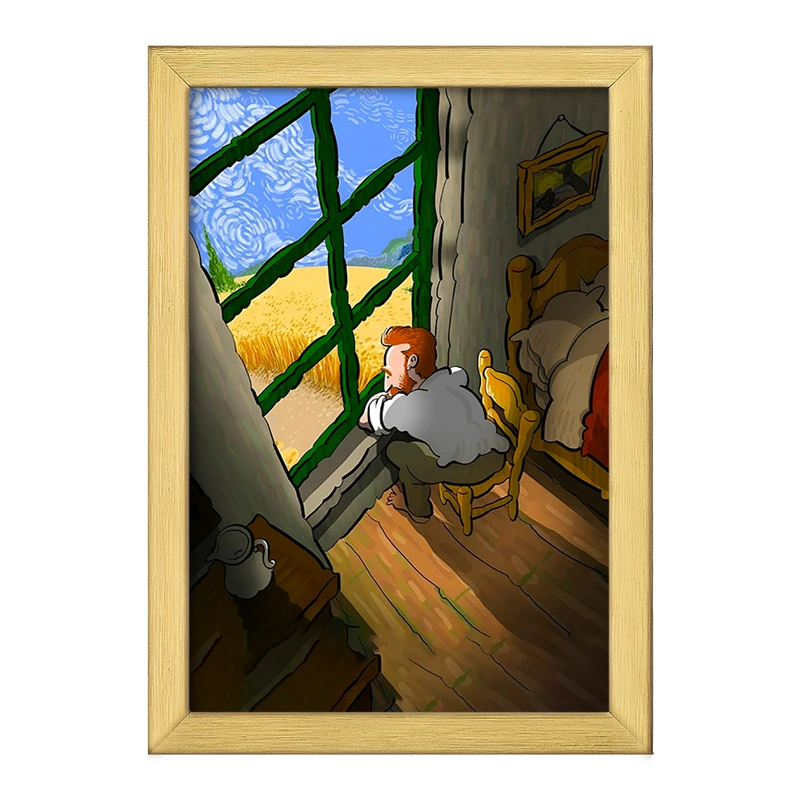 تابلو خندالو طرح ونسان ونگوگ کد F8797