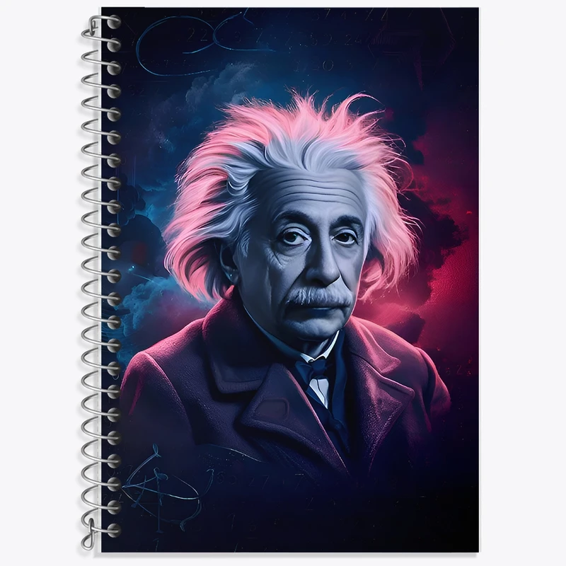 دفتر زبان 50 برگ خندالو مدل سه خط طرح آلبرت اینشتین کد F9124