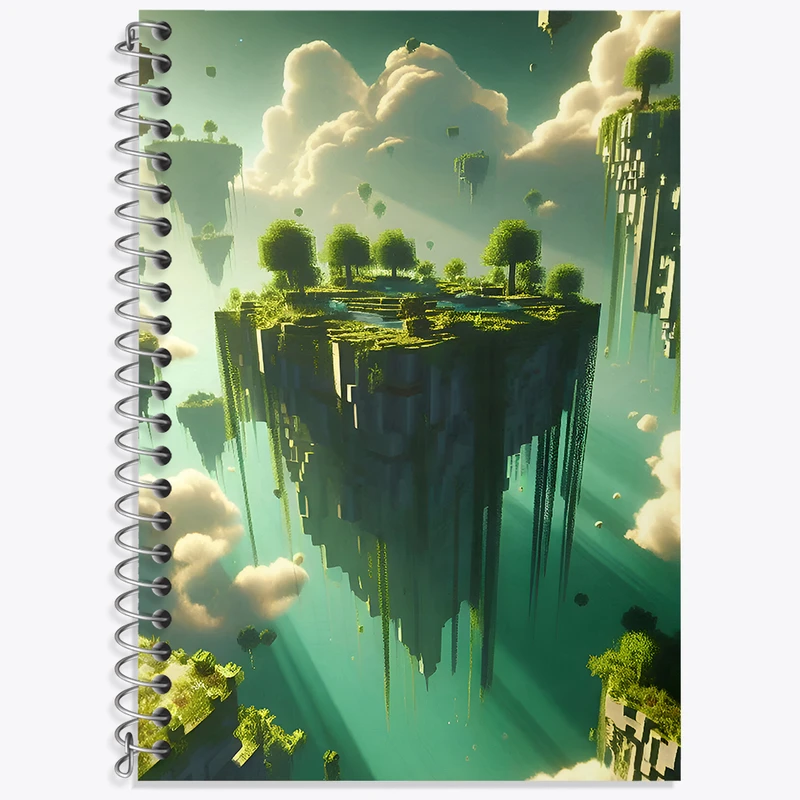 دفتر زبان 50 برگ خندالو مدل دو خط طرح ماینکرافت (Minecraft) کد F3540