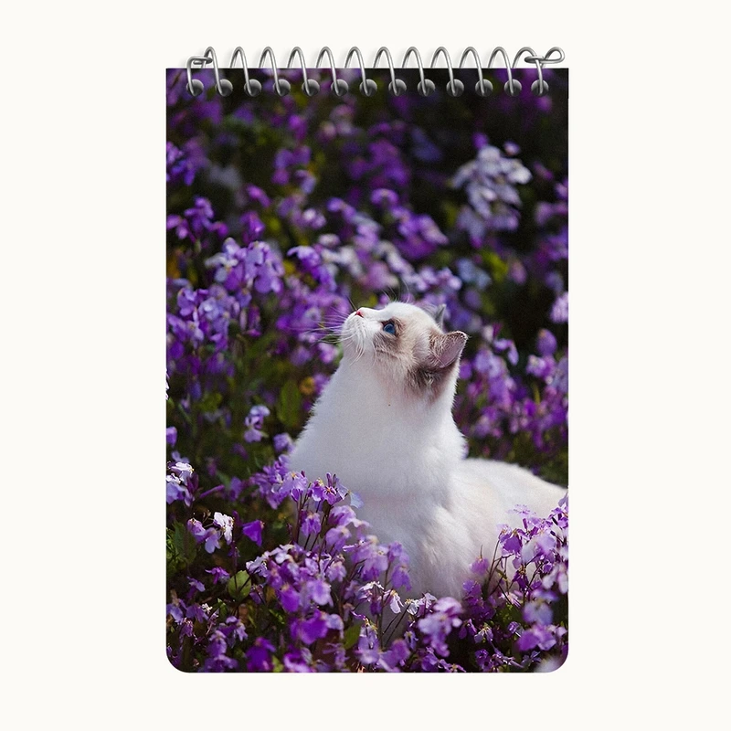 دفتر یادداشت 50 برگ خندالو طرح گربه و گل کد F7287