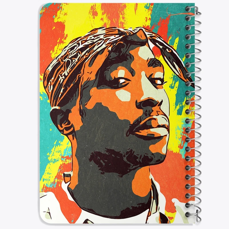 دفتر یادداشت 50 برگ خندالو طرح توپاک شکور (Tupac Shakur) کد F1817