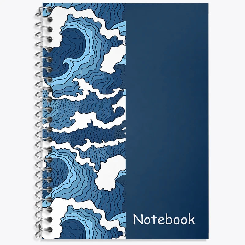 دفتر زبان 50 برگ خندالو مدل سه خط طرح موج دریا کد N6705