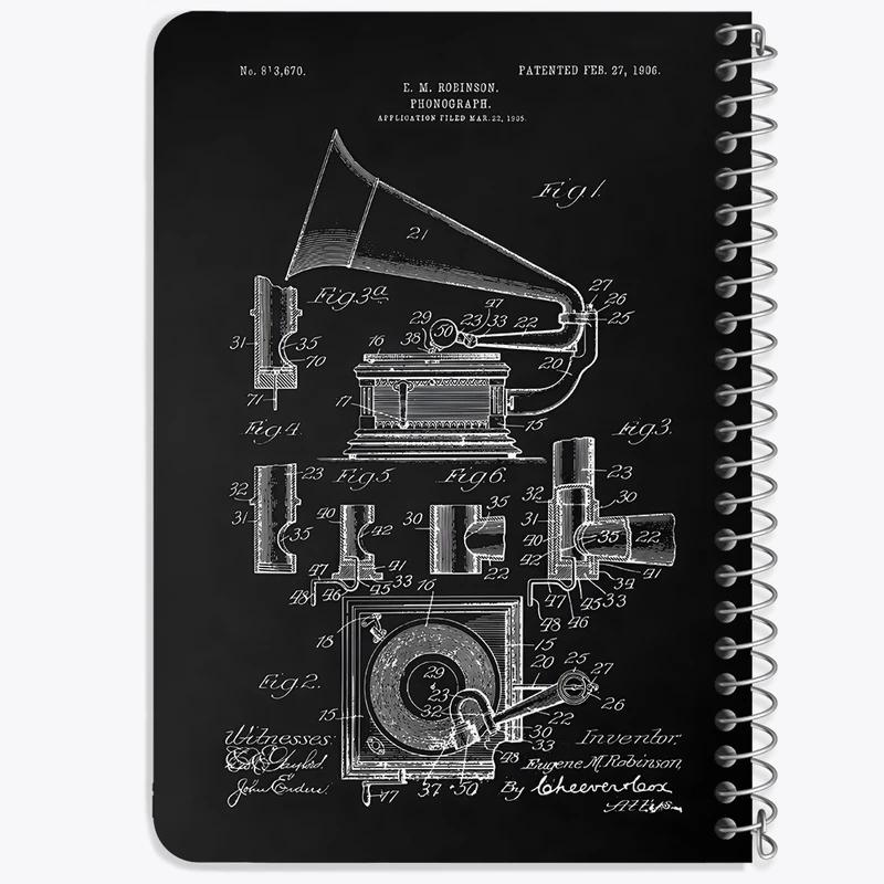 دفتر یادداشت 50 برگ خندالو طرح گرامافون (Gramophone) کد N8096