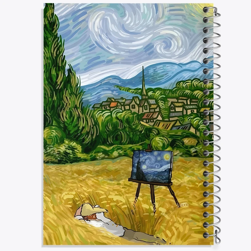 دفتر طراحی 50 برگ خندالو طرح ونسان ونگوگ کد F3923