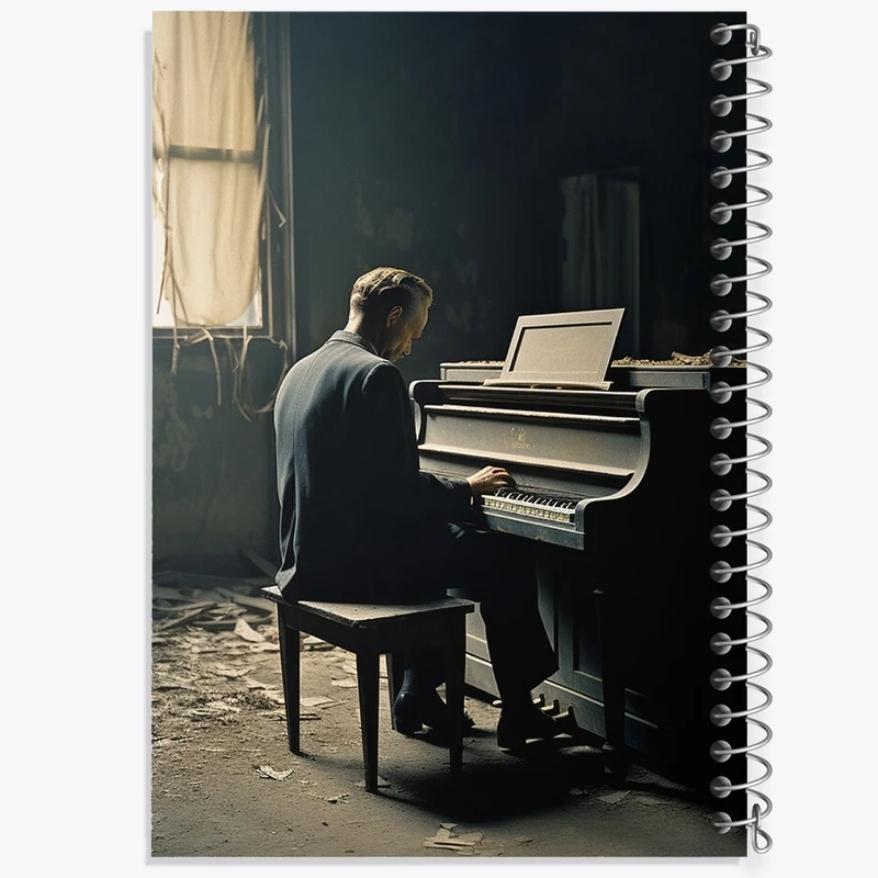 دفتر طراحی 50 برگ خندالو طرح نوازنده پیانو کد F494