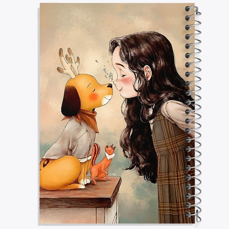 دفتر ژورنال نویسی 50 برگ خندالو مدل نقطه ای طرح دخترانه فانتزی کد N9378