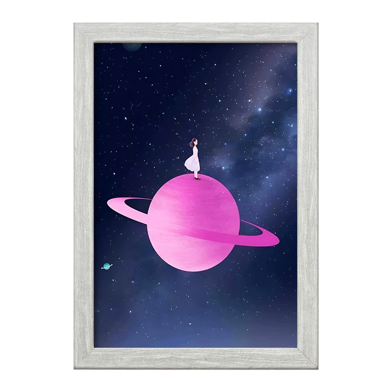 تابلو خندالو طرح دختر و کهکشان کد F3594