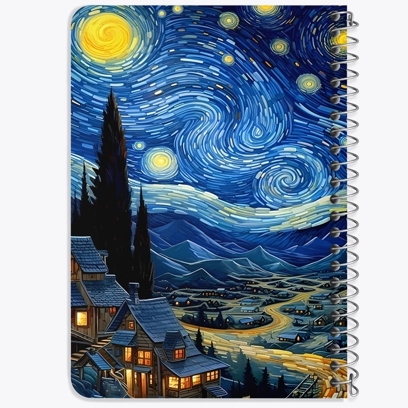 دفتر یادداشت 50 برگ خندالو طرح شب پر ستاره کد F5092