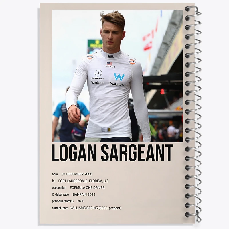 دفتر مشق 50 برگ خندالو طرح لوگان سارجنت (Logan Sargeant) کد F13475