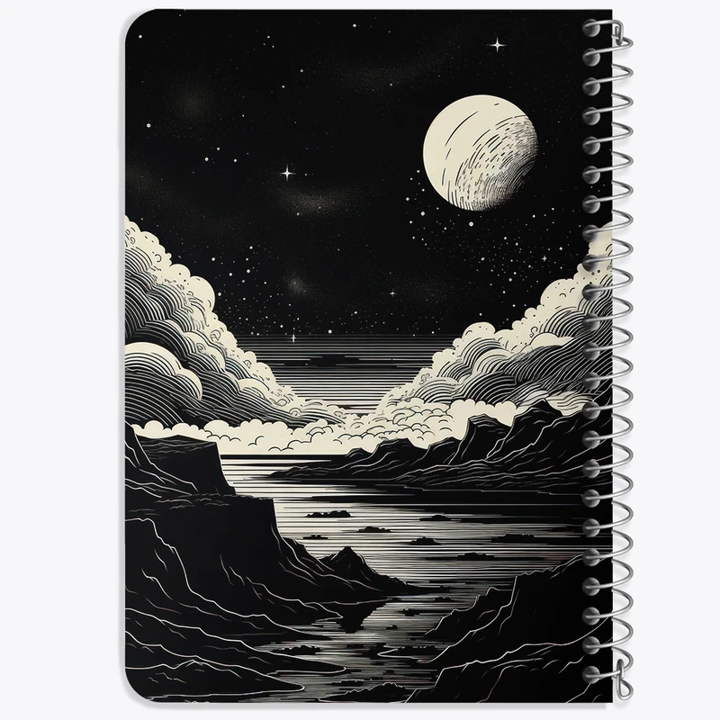 دفتر یادداشت 50 برگ خندالو طرح ماه (Moon) کد F2698