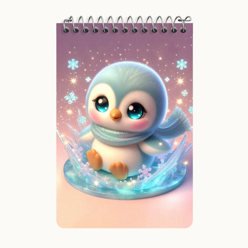 دفتر یادداشت 50 برگ خندالو طرح پنگوئن کیوت کد F5368