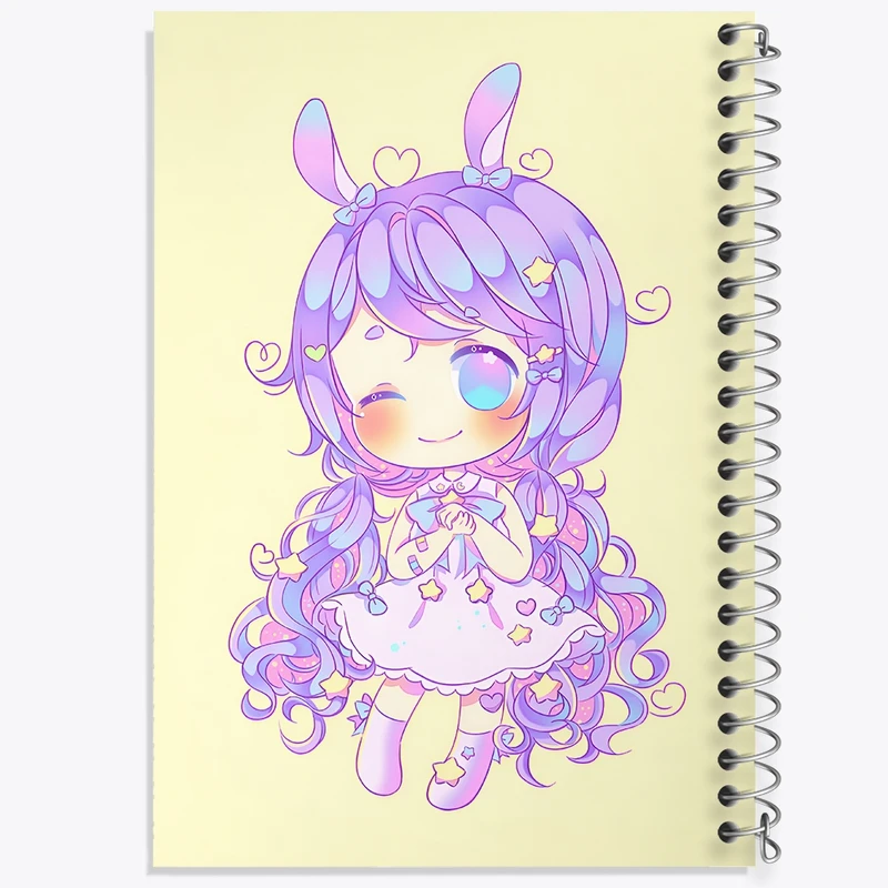 دفتر ژورنال نویسی 50 برگ خندالو مدل نقطه ای طرح دخترانه کیوت کد N8214