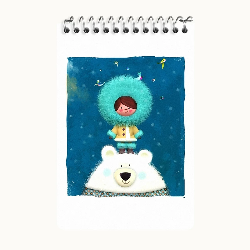 دفتر یادداشت 50 برگ خندالو طرح خرس و پسر بچه کد F8349