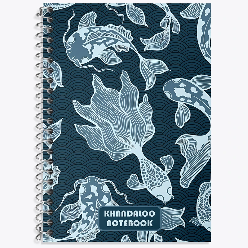 دفتر زبان 50 برگ خندالو مدل دو خط طرح پترن ماهی کد N6104