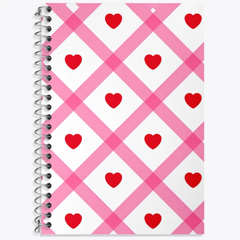 دفتر زبان 50 برگ خندالو طرح پترن قلبی کد N6655