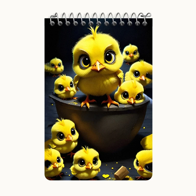 دفتر یادداشت 50 برگ خندالو طرح جوجه های گنگ کد F8976