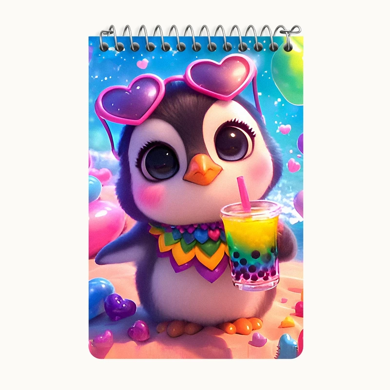 دفتر یادداشت 50 برگ خندالو طرح پنگوئن کد F9561