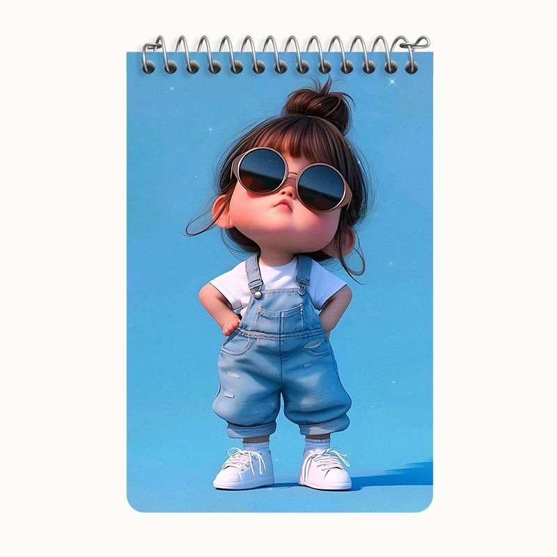 دفتر یادداشت 50 برگ خندالو طرح دخترانه کیوت کد F4221