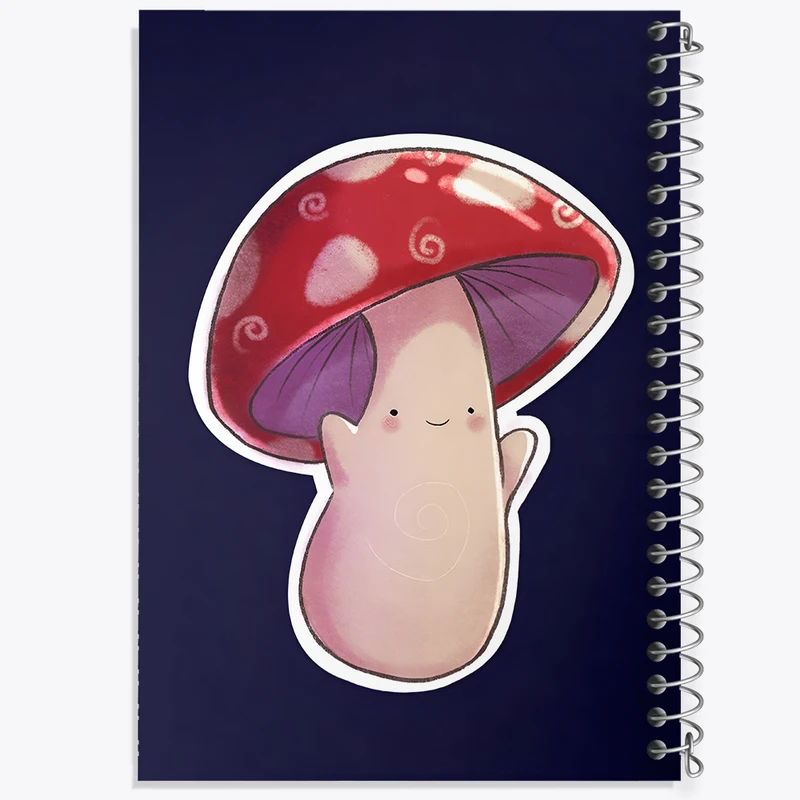 دفتر ژورنال نویسی 50 برگ خندالو مدل نقطه ای طرح قارچ بامزه کد N8177