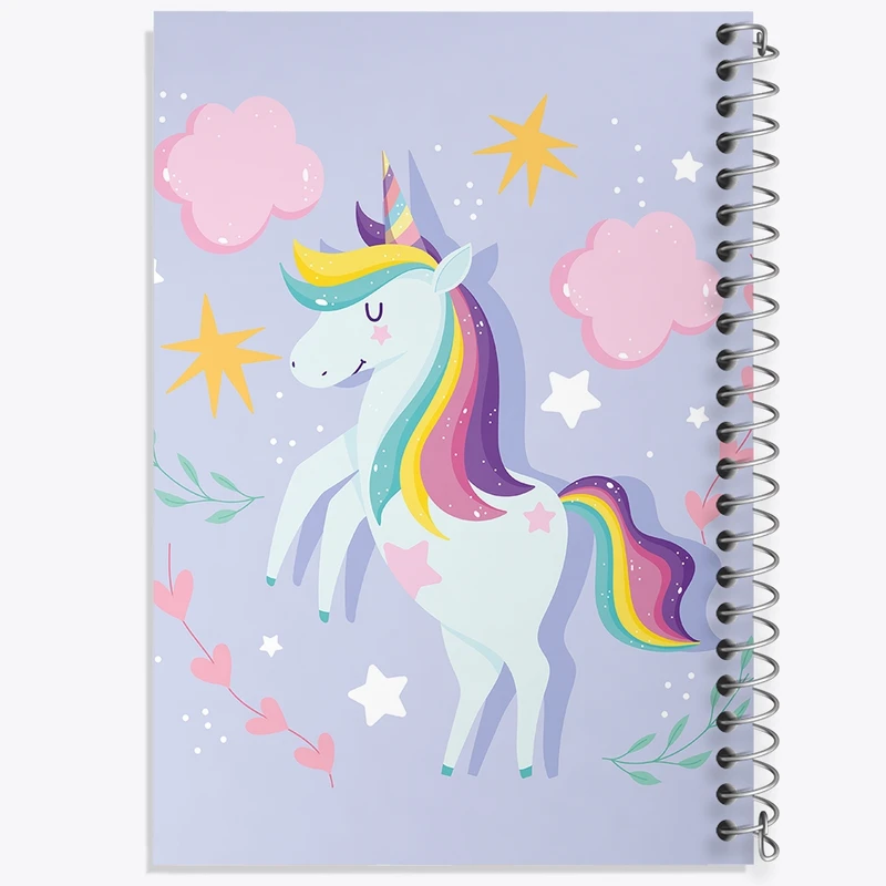 دفتر طراحی 50 برگ خندالو طرح اسب تک شاخ کد 24891