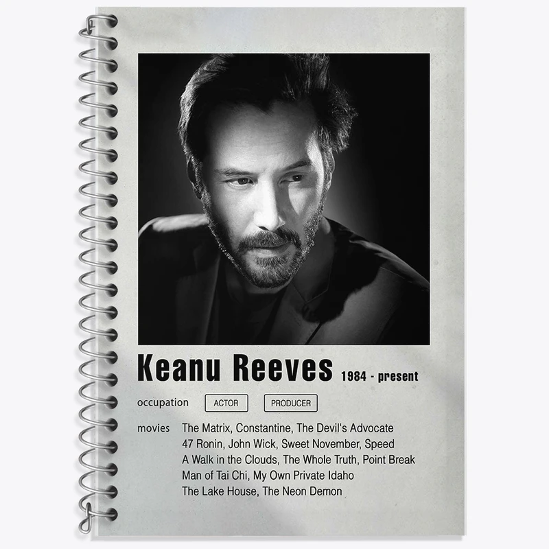 دفتر زبان 50 برگ خندالو مدل سه خط طرح کیانو ریوز (Keanu Reeves) کد F11208
