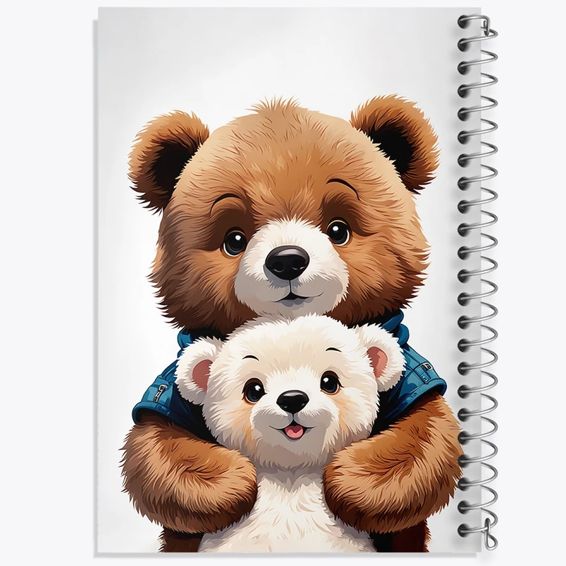 دفتر طراحی 50 برگ خندالو طرح خرس کیوت کد N1415