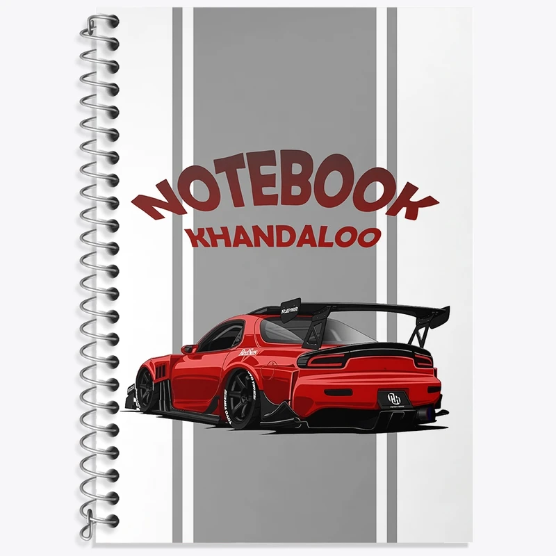 دفتر زبان 50 برگ خندالو مدل سه خط طرح مزدا (Mazda RX-7) کد N7541